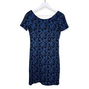 Plenty by Tracy‎ Reese Women’s Floral Scoop Neck V Back Dress Blue Black Size 0
